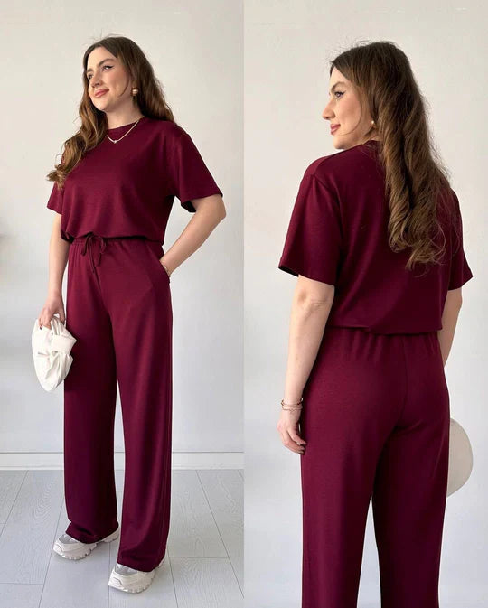 2 PCS HALF SLEEVES TROUSER SET