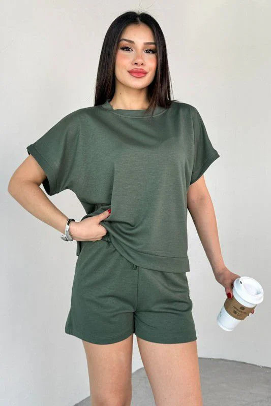 Casual Two-Piece Top & Shorts Set