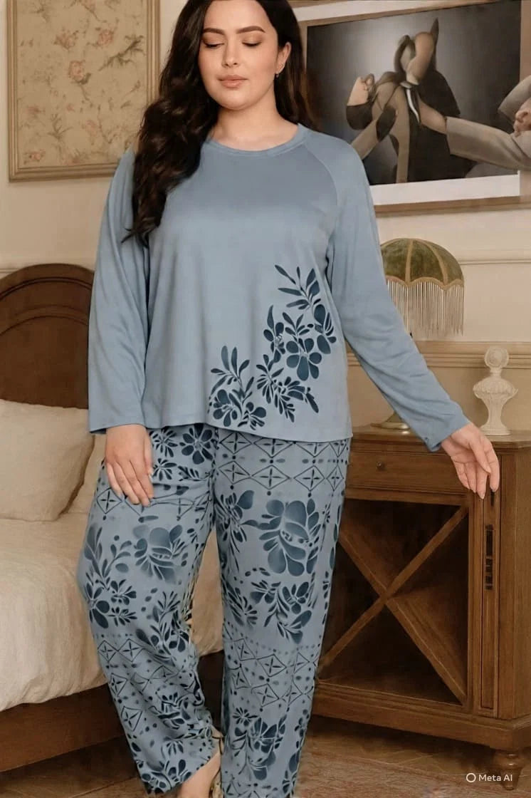 Womens leaves printed Nightwear