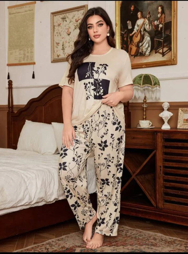 Half Selvees Printed NIght Wear