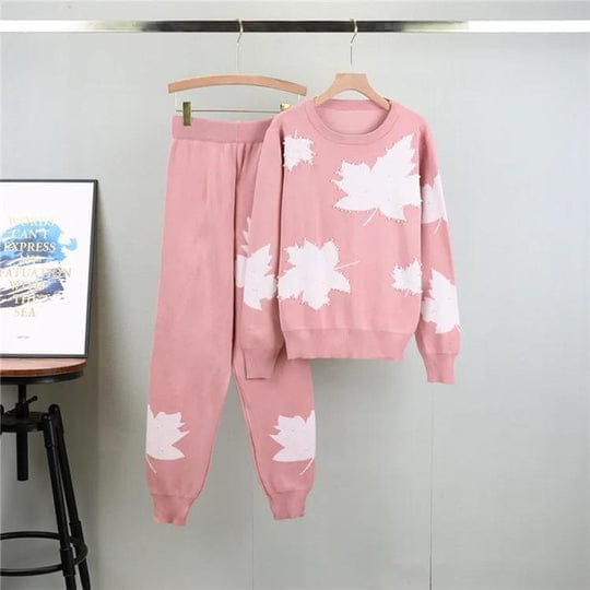 2 PCS TREE PRINTED WINTER TRACKSUIT