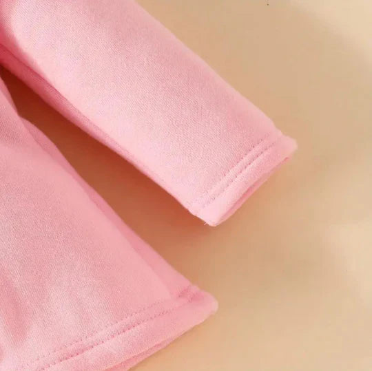 KIDS BUTTON HOODIE - PINK