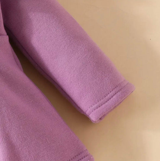 KIDS BUTTON HOODIE - PURPLE