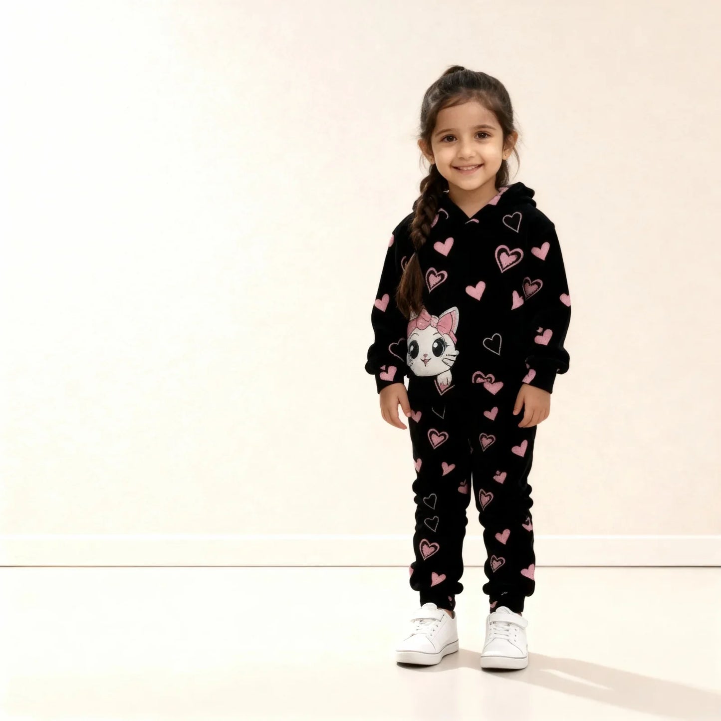 Baby Girls Hoodie Printed Sweatshirt Set