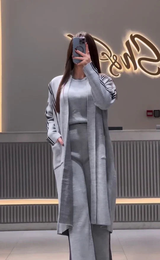 3 PIECE WINTER STRIPE CO-ORD SET