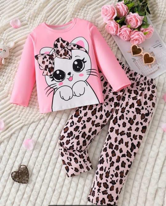 Baby Pink Kitty Printed