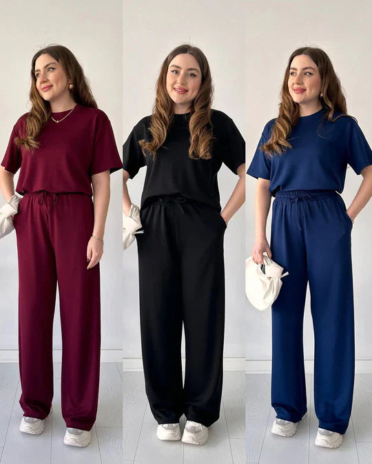 2 PCS HALF SLEEVES TROUSER SET