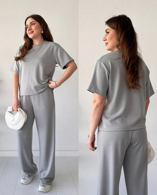 2 PCS HALF SLEEVES TROUSER SET
