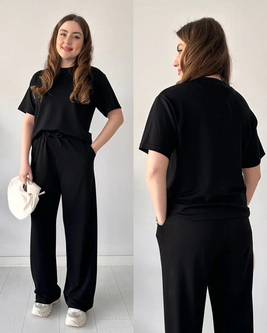 2 PCS HALF SLEEVES TROUSER SET