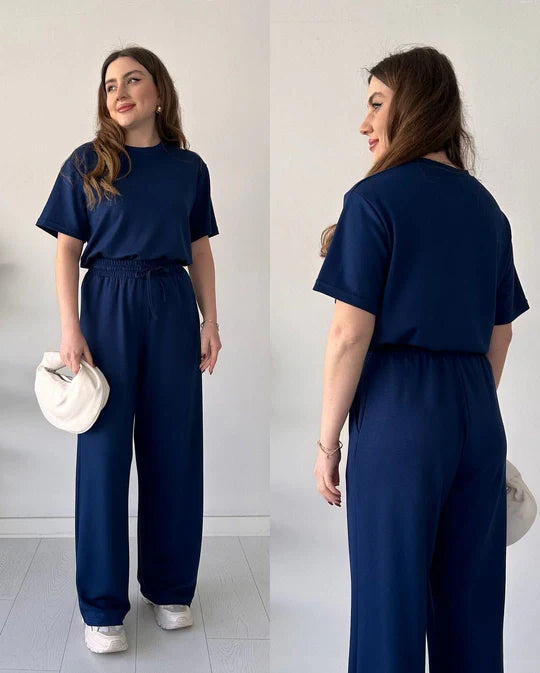 2 PCS HALF SLEEVES TROUSER SET
