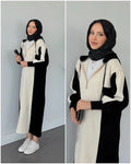 PANEL ZIPPER LONG HOODIE TOP