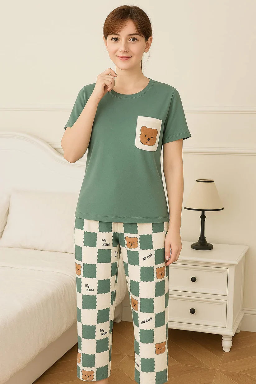 Bear Women Printed Nightsuit