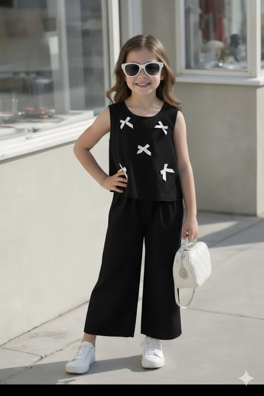 Girls Bow Tank Top & Capri Pant Set
